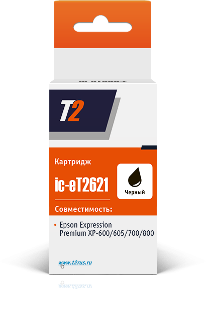 

Картридж струйный T2 IC-ET2621 (26XL/C13T26214010), черный, совместимый, для Epson Expression Premium XP-600/605/700/800