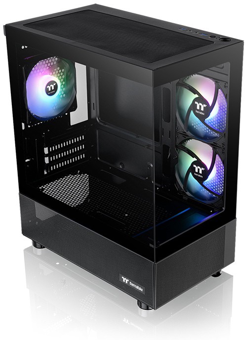 

Корпус Thermaltake View 170 TG ARGB, mATX, Micro-Tower, 2xUSB 3.0, RGB подсветка, черный, без БП (CA-1Z4-00M1WN-00), View 170 TG ARGB
