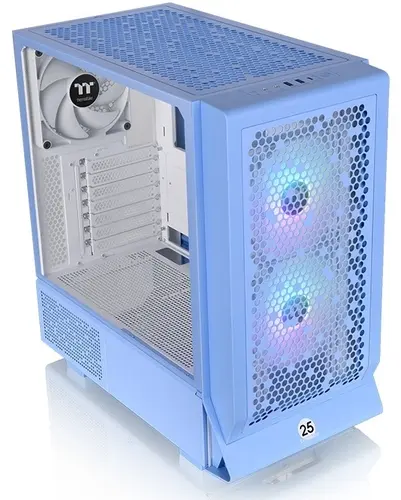 

Корпус Thermaltake Ceres 330 TG ARGB Hydrangea, EATX, Midi-Tower, 2xUSB 3.0, USB Type-C, RGB подсветка, синий, без БП (CA-1Y2-00MFWN-00), Ceres 330 TG ARGB Hydrangea