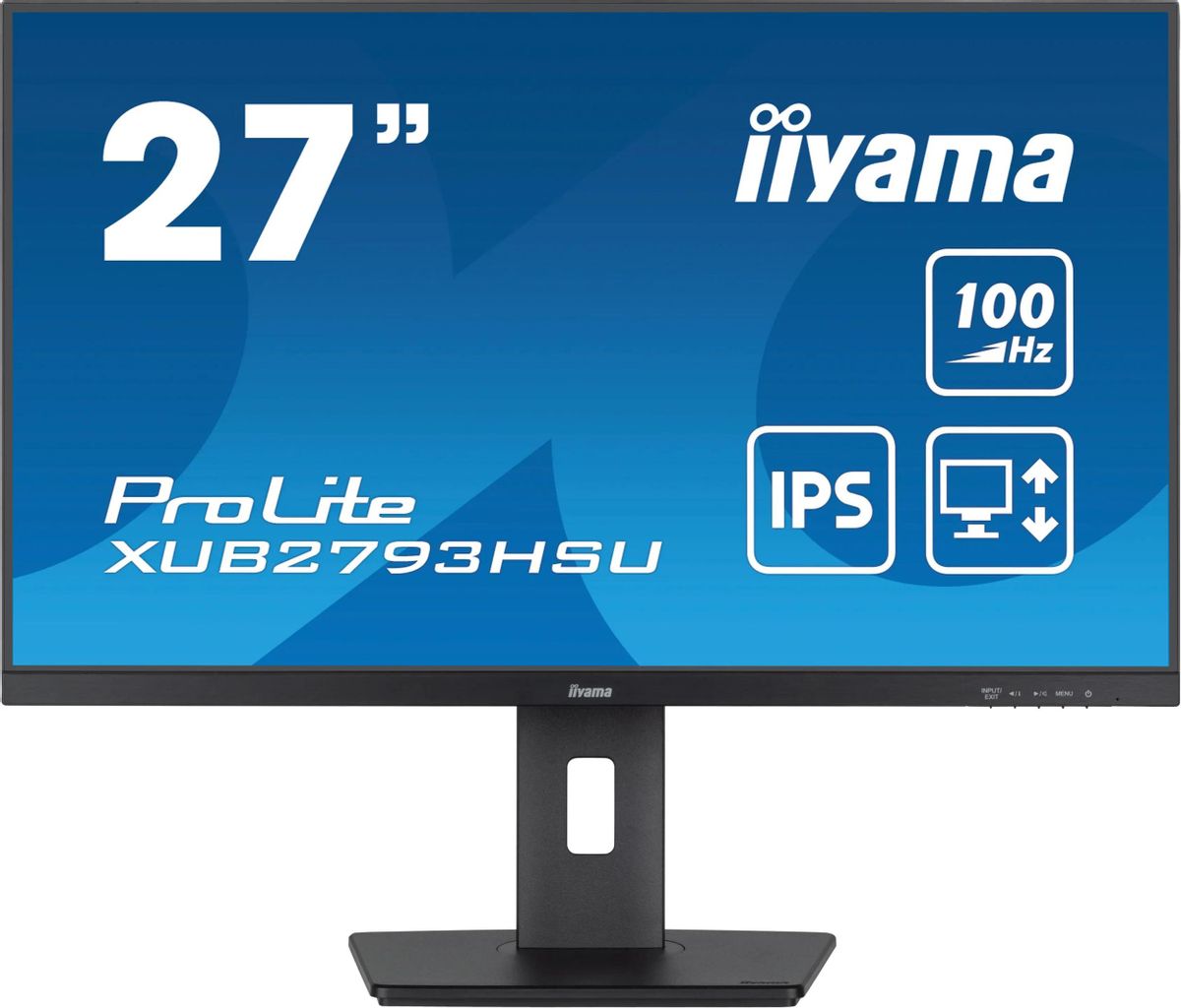 

Монитор 27" Iiyama ProLite XUB2793HSU-B6 IPS, 1920x1080 (16:9), 250кд/м2, 100 Гц, 1 мс, 178°/178°, HDMI, DisplayPort, USB-Hub, черный (XUB2793HSU-B6), XUB2793HSU-B6