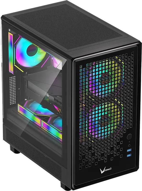 Корпус Formula Air Mesh G2, mATX, Mini-Tower, 2xUSB 3.0, RGB подсветка, черный, без БП (AIR MESH G2)