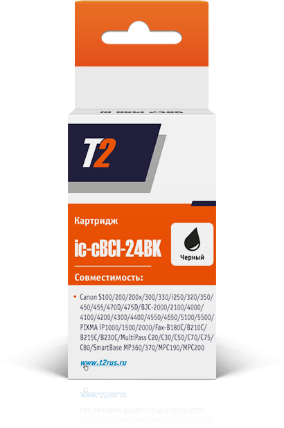 

Картридж струйный T2 IC-CBCI-24BK, совместимый, для Canon S100/300/i250/BJC-2100/4200/5500