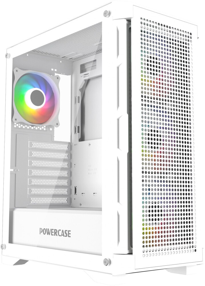 Корпус PowerCase Ultimate White, ATX, Midi-Tower, USB 3.0, RGB подсветка, белый, без БП (CUW-A4)