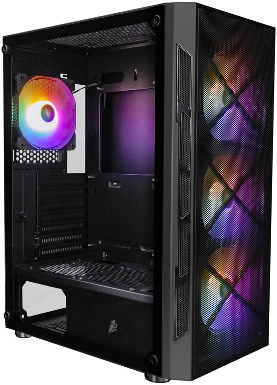 Корпус 1STPLAYER FIREBASE XP, Midi-Tower, без БП, черный