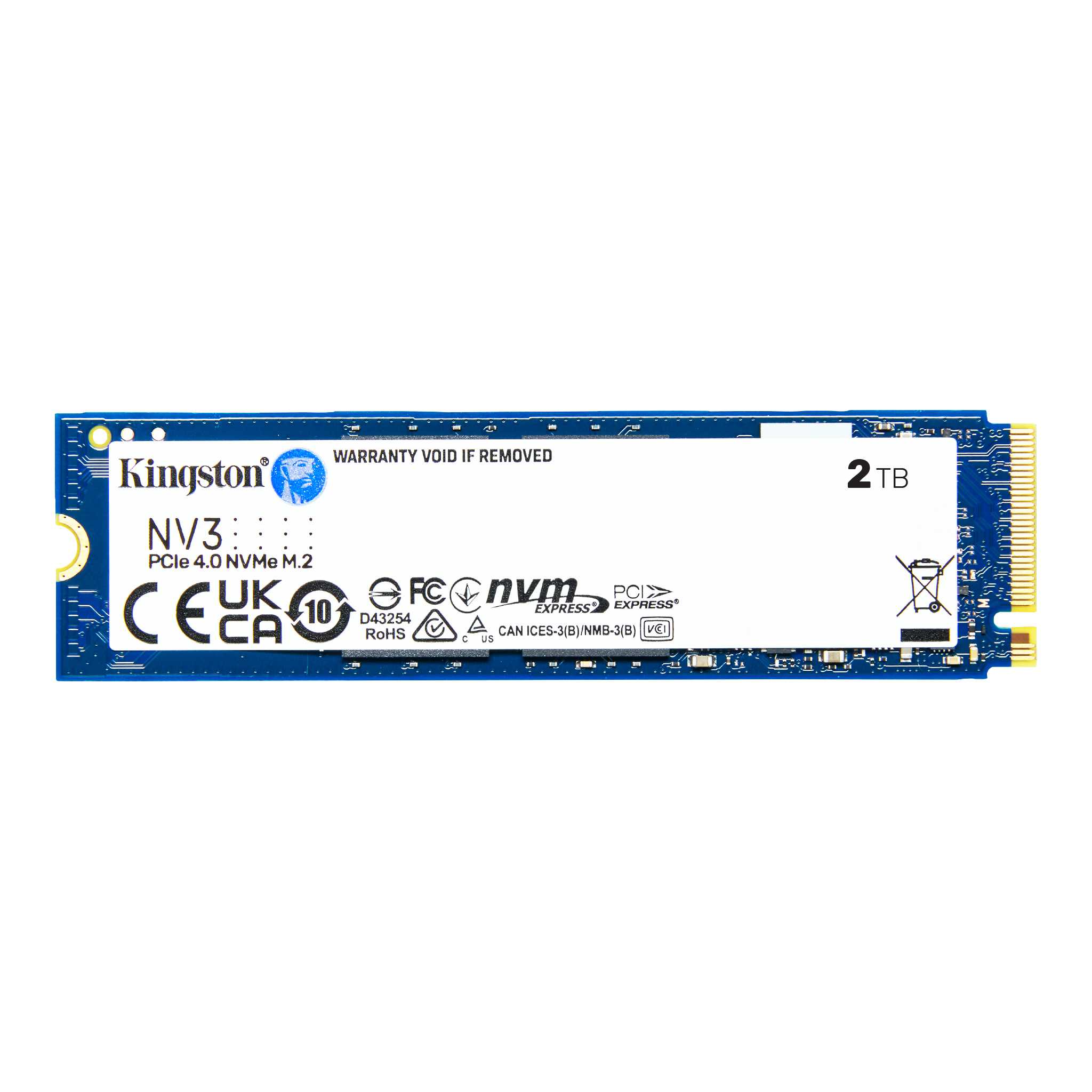 

Твердотельный накопитель (SSD) Kingston 2Tb NV3, 2280, PCI-E 4.0 x4, NVMe (SNV3S/2000G) Retail