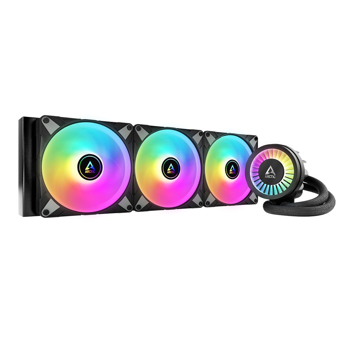 

Жидкостное охлаждение Arctic Cooling Liquid Freezer III-420 A-RGB Black для Socket/1700/1851/AM5/AM4, 3x140 мм, ARGB, черный (ACFRE00145A), Liquid Freezer III-420 A-RGB Black