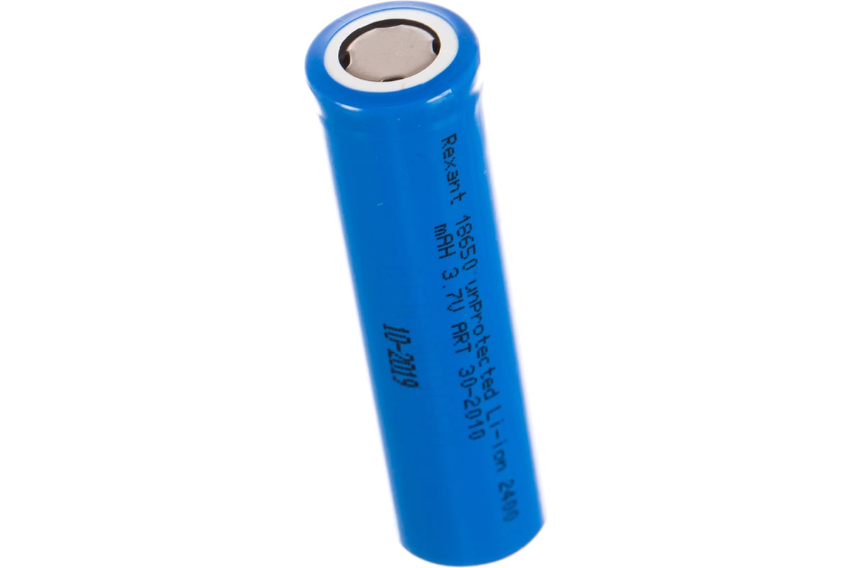 

Аккумулятор Rexant, 18650, 3.7V 2.4 А·ч, 10 шт. (30-2010)
