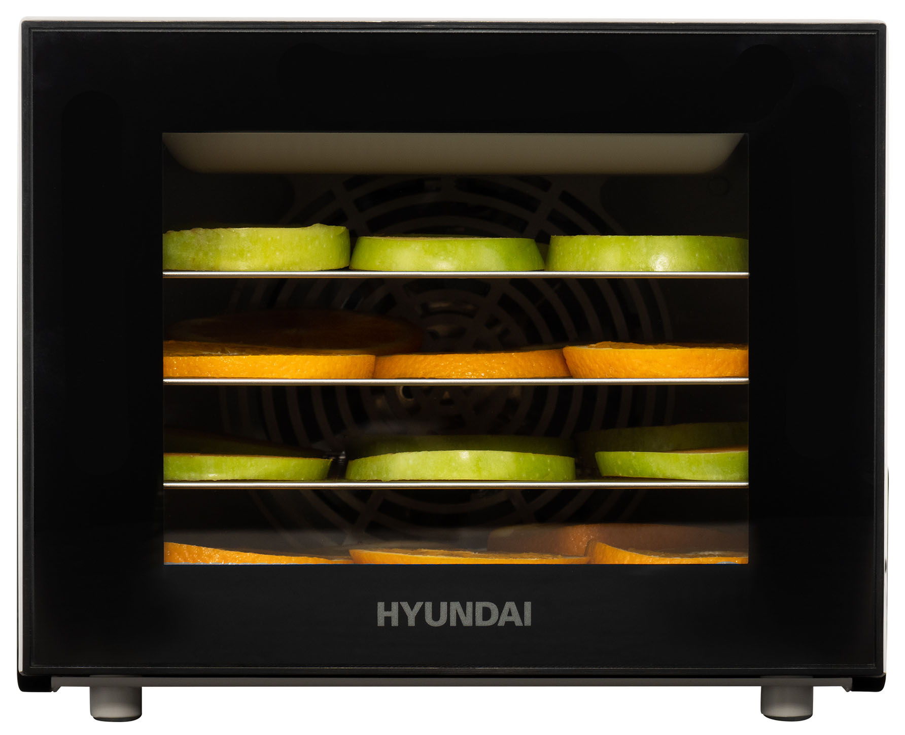 

Сушилка для овощей и фруктов Hyundai HYFD-1204, 400 Вт, 35-70 °C, черный, HYFD-1204