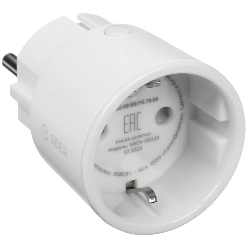 Умная розетка SBER SBDV-00123, WiFi, белый