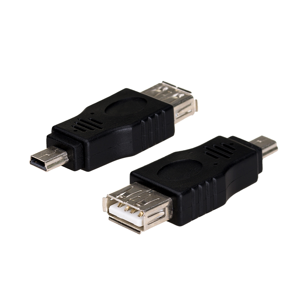 

Переходник (адаптер) Mini USB 2.0(Bm)-USB 2.0(Af), OTG, черный, Greenconnect GC-UAF2M5 (GCR-55252), GC-UAF2M5