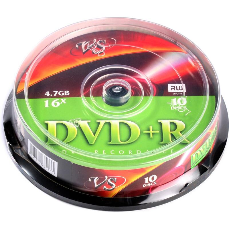 Диск VS DVD+R, 4.7Gb, 16x, Cake Box, 10 шт (VSDVDPRCB1001)