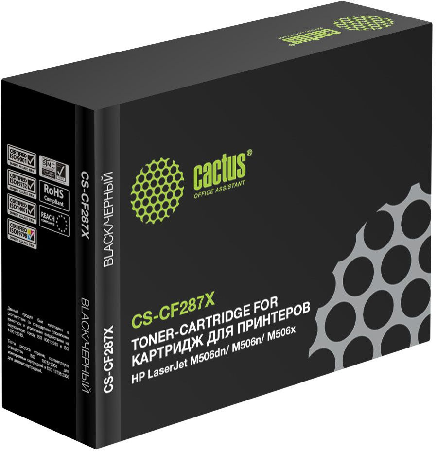 

Картридж лазерный Cactus CS-CF287X (87X/CF287X), черный, 18000 страниц, совместимый для LJ M506dn/ M506n/ M506x