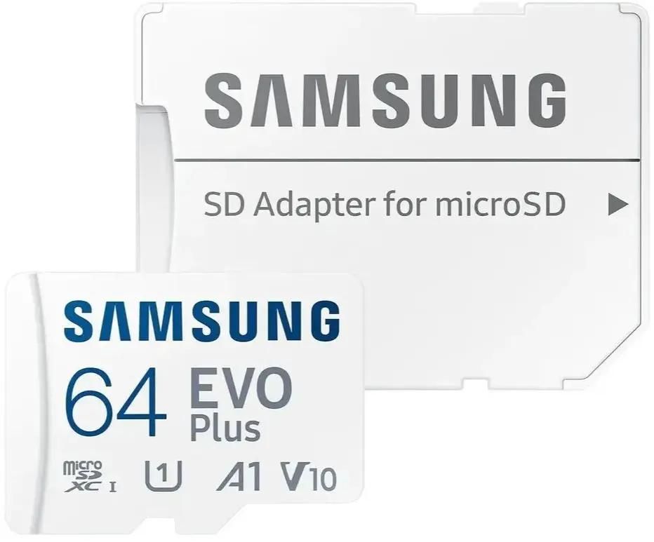 Карта памяти 64Gb microSDXC Samsung EVO Plus Class 10 UHS-I U1 V10 A1 + адаптер (MB-MC64SA/EU)