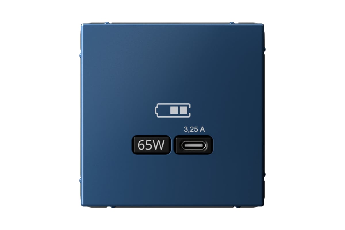

Розетка Systeme Electric AartGallery, USB-C, 3.25А, 65 Вт, механизм с накладкой, аквамарин (GAL001127)