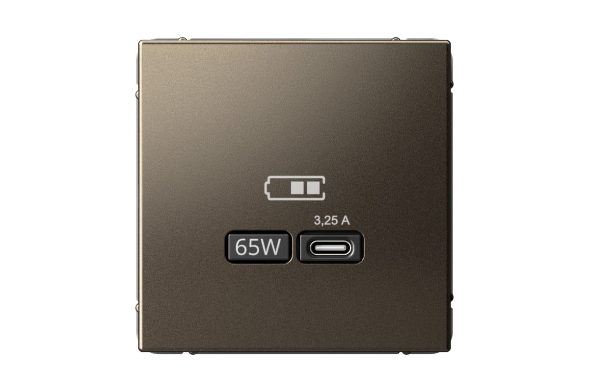 

Розетка Systeme Electric AartGallery, USB-C, 3.25А, 65 Вт, механизм с накладкой, мокко (GAL000627), 0