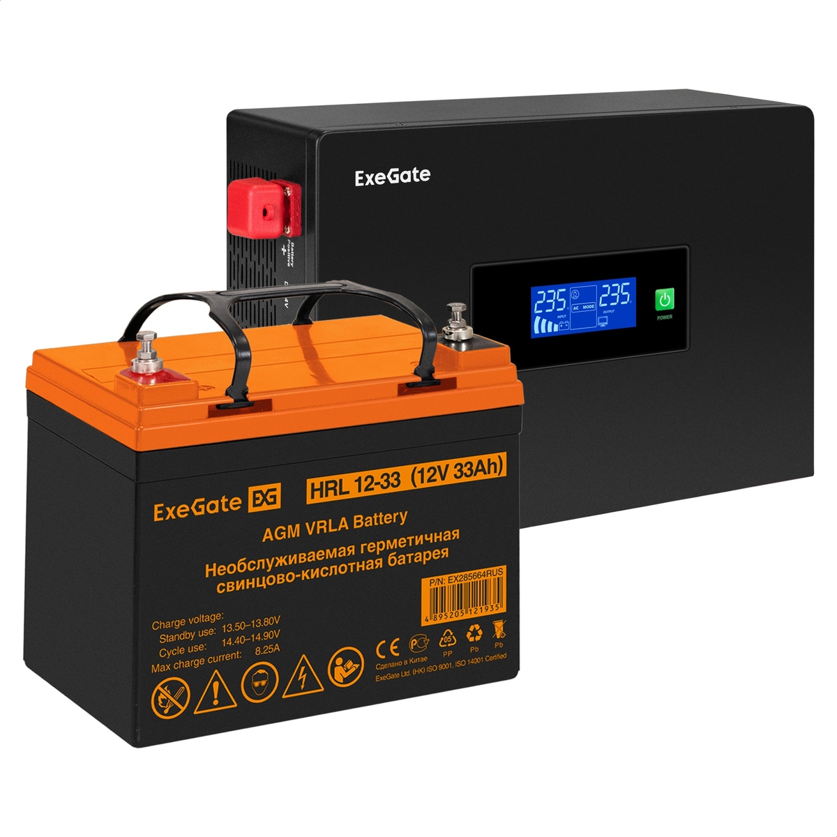 

Инвертор ExeGate IdealSine SR-1000/HRL 12-33 (12В, 33Ач) , 1000 В·А, 1 кВт, EURO, розеток - 2, черный (EX297406RUS) (в комплекте внешний аккумулятор), IdealSine SR-1000/HRL 12-33 (12В, 33Ач)