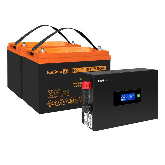

Инвертор ExeGate IdealSine IdealSine SR-1500/2 x HRL 12-100 (12В, 100Ач) , 1500 В·А, 1.5 кВт, EURO, розеток - 2, черный (EX297442RUS) (в комплекте внешний аккумулятор), IdealSine SR-1500/2 x HRL 12-100 (12В, 100Ач)