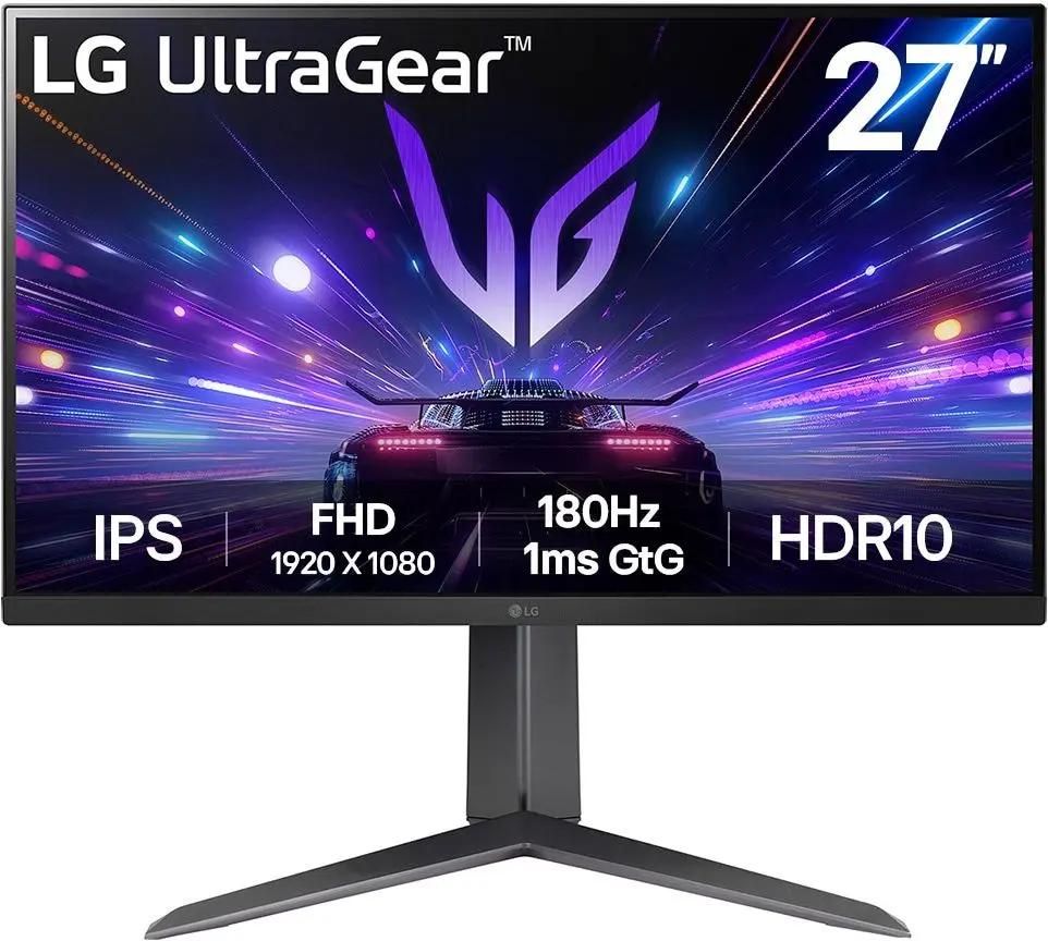 

Монитор 27" LG UltraGear 27GS65F-B IPS, 1920x1080 (16:9), 400кд/м2, 180 Гц, 1 мс, 178°/178°, HDMI, DisplayPort, черный (27GS65F-B.ARUZ), 27GS65F-B