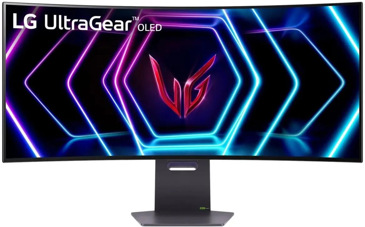 

Монитор 38" LG UltraGear 39GS95QE-B OLED, изогнутый, 3440x1440 (21:9), 275кд/м2, 240 Гц, 0.3 мс, 178°/178°, HDMI, DisplayPort, USB-Hub, черный (39GS95QE-B.ARUZ), 39GS95QE-B