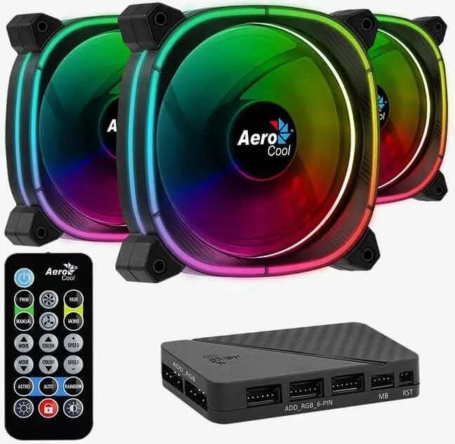 

Комплект вентиляторов AeroCool Astro 12 Pro ARGB, 120 мм, 1000rpm, 17.5 дБ, 6-pin, 3шт, ARGB (ASTRO 12 PRO ARGB), 12 Pro ARGB