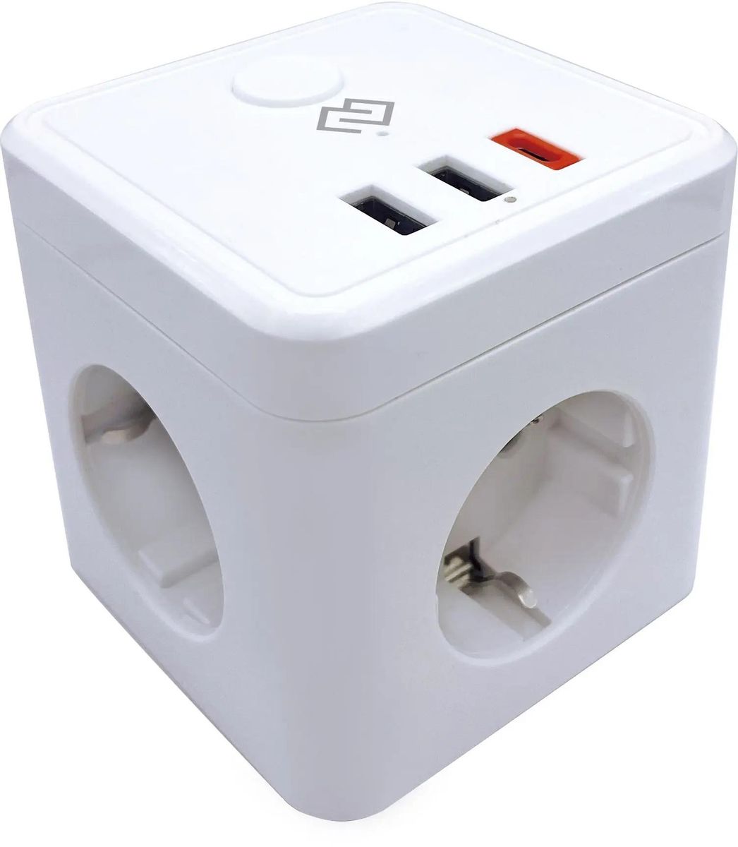 Умный сетевой фильтр Digma DiPlug Cube 1, WiFi, белый