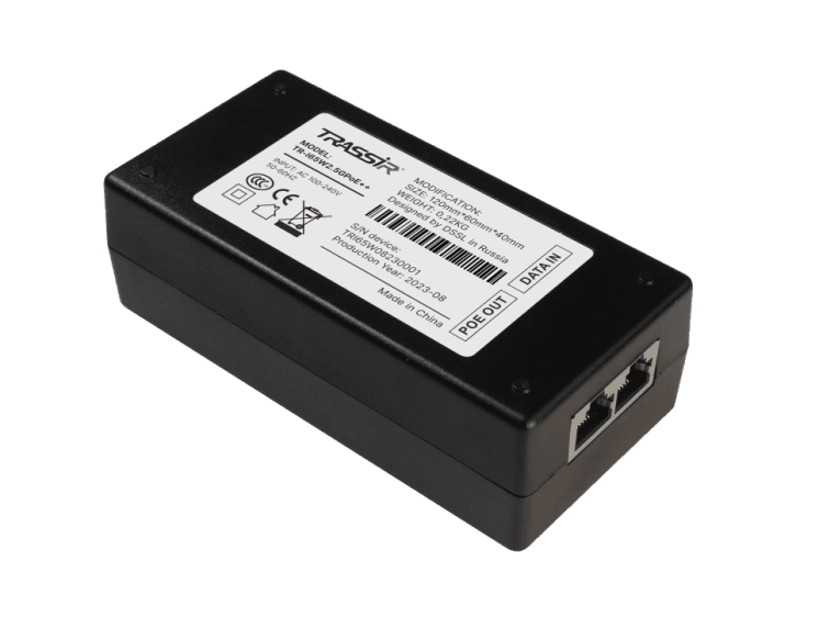

PoE-инжектор TRASSIR TR-I65W2.5GPoE++ , 802.3af/802.3at/802.3bt, 1 Гбит/с, 65 Вт (TR-I65W2.5GPoE++ ), TR-I65W2.5GPoE++