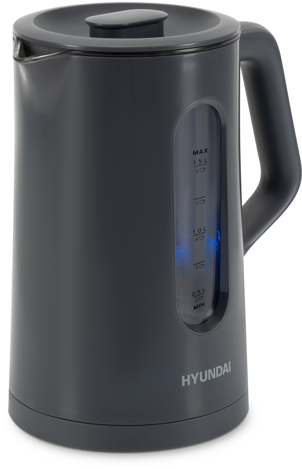 

Чайник электрический Hyundai HYK-G4508 1.5л. 1.7 кВт, стекло/пластик, серый/прозрачный, HYK-G4508