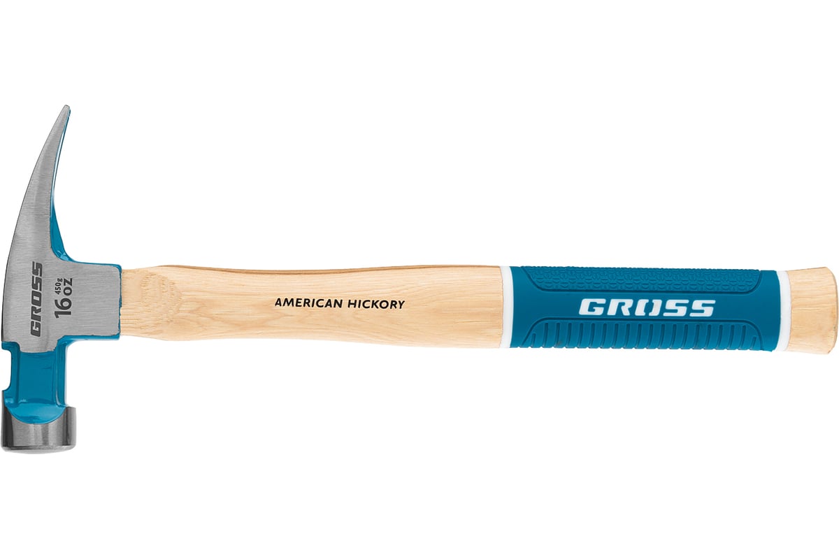 

Молоток-гвоздодер столярный, рукоять дерево, боек сталь 450 г, GROSS American hickory (10418), American hickory