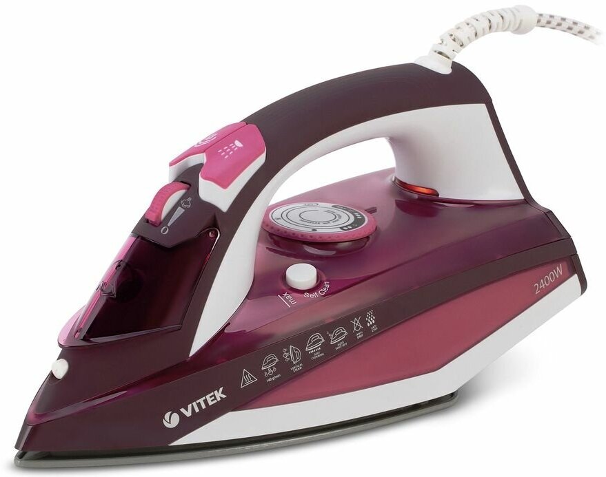 Утюг Vitek 1215-VT-03 2.4 кВт, бордовый/белый