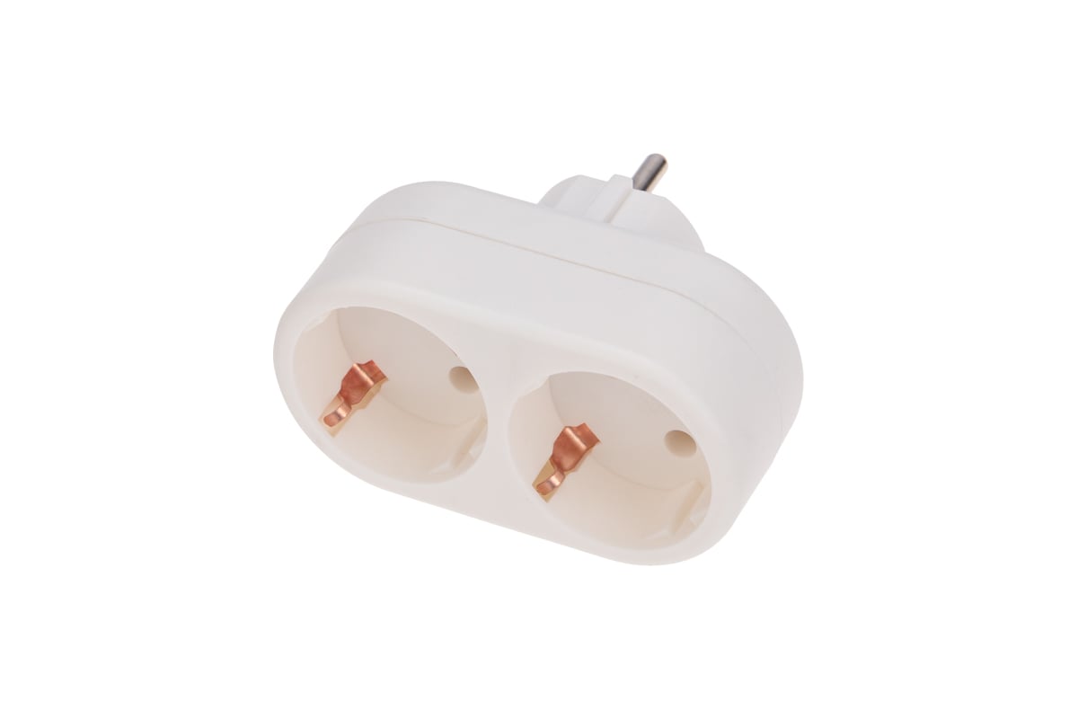 

Сетевой разветвитель Rexant 11-1075 2-розетки, 16А, с/з, белый (11-1075), 11-1075
