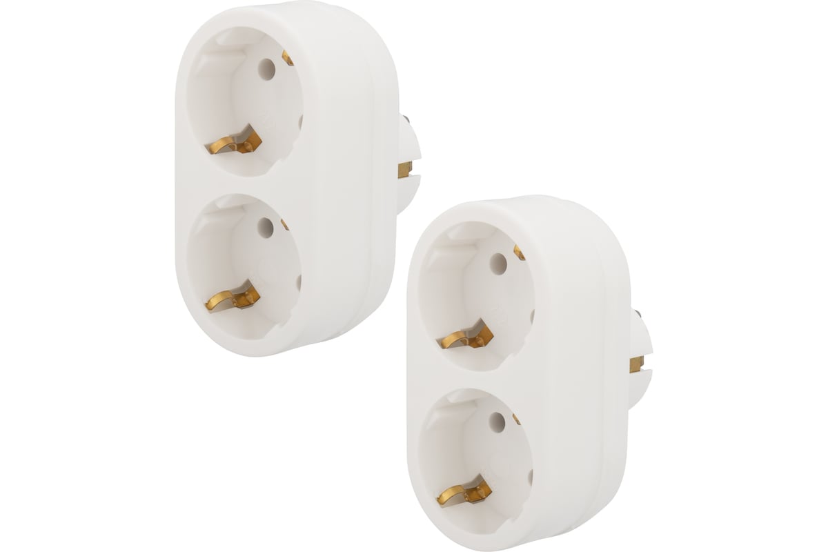 

Сетевой разветвитель Rexant 11-1075-2 2-розетки (2 штуки), 16А, с/з, белый (11-1075-2), 11-1075-2