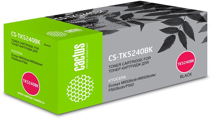 

Набор картриджей лазерный Cactus CS-TK5240BK-2 (TK-5240K/1T02R70NL0), черный, 4000 страниц, 2 шт., совместимый для Kyocera Ecosys M5526cdn/P5026cdn/P5026cdw