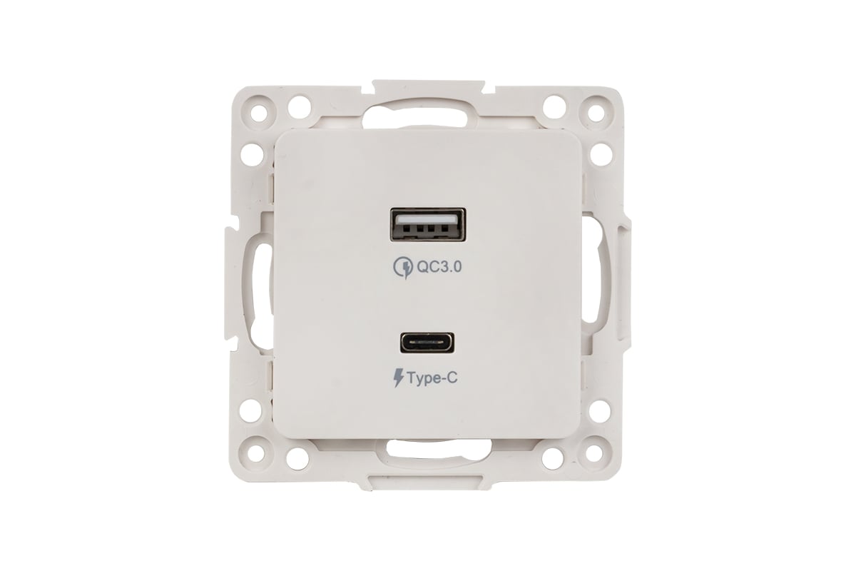 

Розетка EKF Стокгольм PROxima, USB-A, USB-C, механизм с накладкой, белый (EYR-2USB-type-C), 0