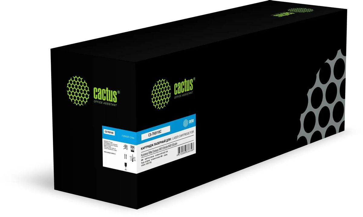 

Картридж лазерный Cactus CS-TK8118C (TK-8118C/1T02P3CCN0), голубой, 6000 страниц, совместимый для Kyocera ECOSYS M8130cidn/ECOSYS M8124cidn регион CN (China)