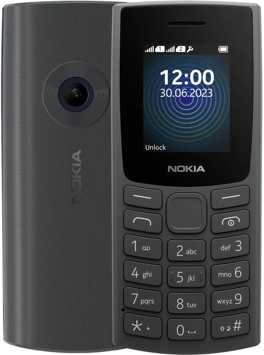 

Мобильный телефон Nokia 110 DS (2023), 1.8" 160x128 TN, 4Mb RAM, 4Mb, 1xCam, 2-Sim, 1000 мА·ч, micro-USB, Series 30+, черный (TA-1567/1GF019FPA2C02), 110 DS (2023)