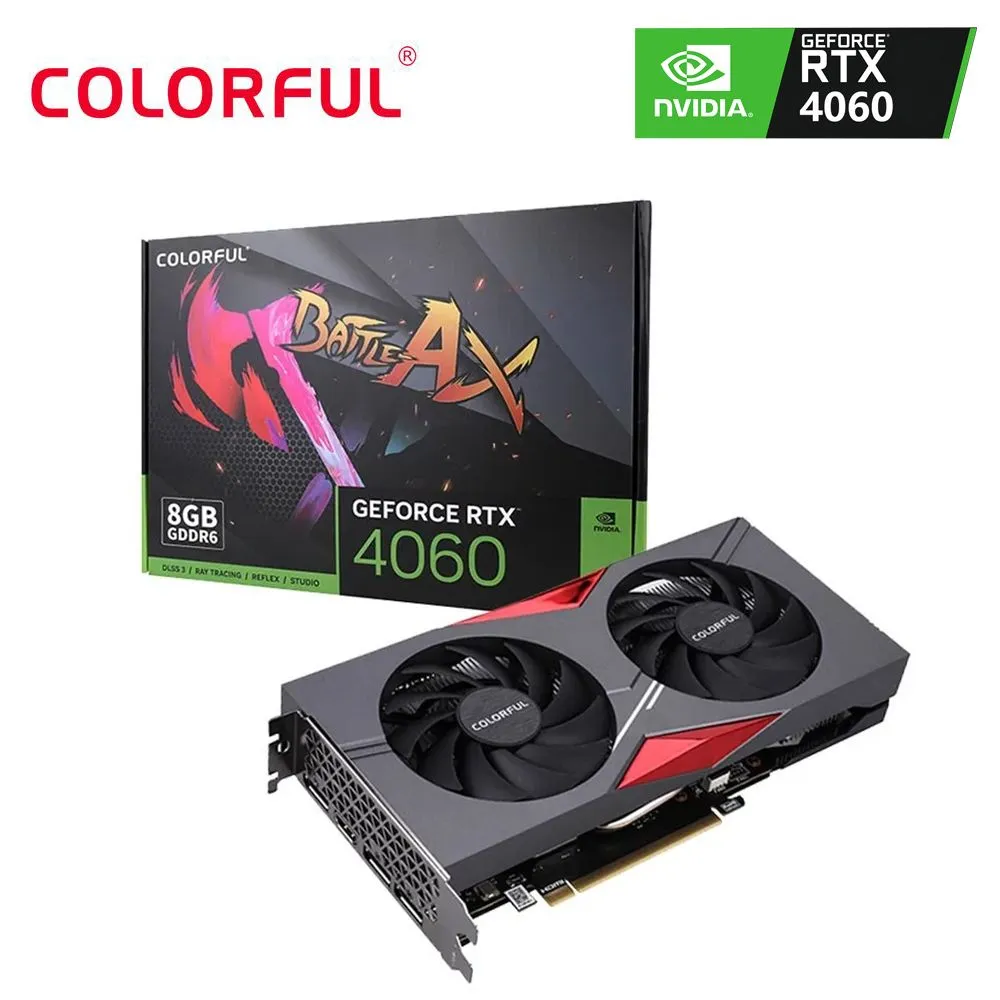 

Видеокарта Colorful NVIDIA GeForce RTX 4060 NB DUO 8GB-V, 8Gb GDDR6, 128 бит, PCI-E, HDMI, 3DP, Retail (RTX 4060 NB DUO 8GB-V), NB DUO 8GB-V