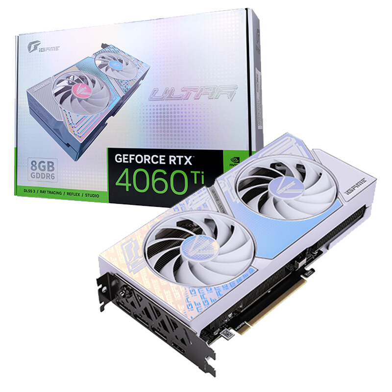 

Видеокарта Colorful NVIDIA GeForce RTX 4060Ti Ultra W DUO OC 8GB-V, 8Gb DDR6, 128 бит, PCI-E, HDMI, 3DP, Retail (RTX 4060 Ti Ultra W DUO OC 8GB-V), Ultra W DUO OC 8GB-V
