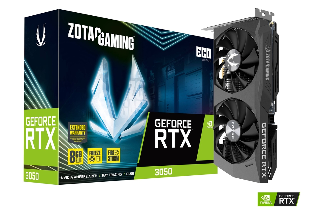 Видеокарта ZOTAC NVIDIA GeForce RTX 3050 ECO, 8Gb GDDR6