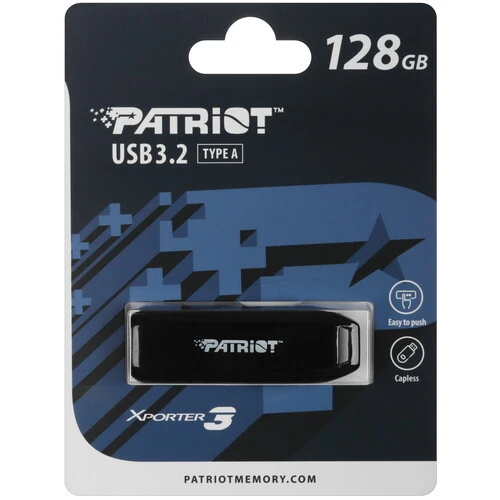 

Флешка 128Gb USB 3.2 Gen 1 Patriot Memory Xporter 3, черный (PSF128GX3B3U)