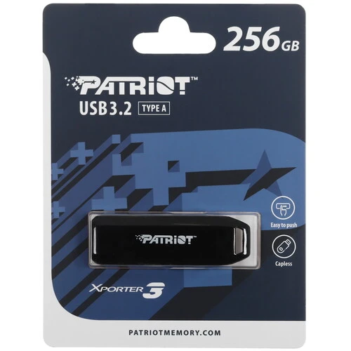 

Флешка 256Gb USB 3.2 Gen 1 Patriot Memory Xporter 3, черный (PSF256GX3B3U)