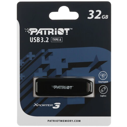 Флешка 32Gb USB 3.2 Gen 1 Patriot Memory Xporter 3, черный (PSF32GX3B3U)