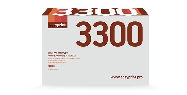 

Драм-картридж EasyPrint DB-3300 (DR-3300) для Brother HL-5440/5450/5470/6180/DCP-8110/8250/MFC-8520/8950 (30000стр), DB-3300