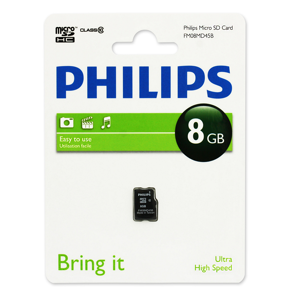 

Карта памяти 32Gb microSDHC PHILIPS Class 10 (FM08MD55B/97)
