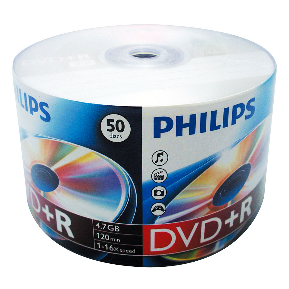 Диск Philips DVD+R 4.7Gb, 16x, Bulk (50 шт)