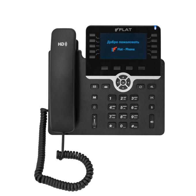 

VoIP-телефон ФЛАТ B10 , 20 SIP-аккаунтов, цветной дисплей, PoE, черный (FLAT-PHONE-B10), B10