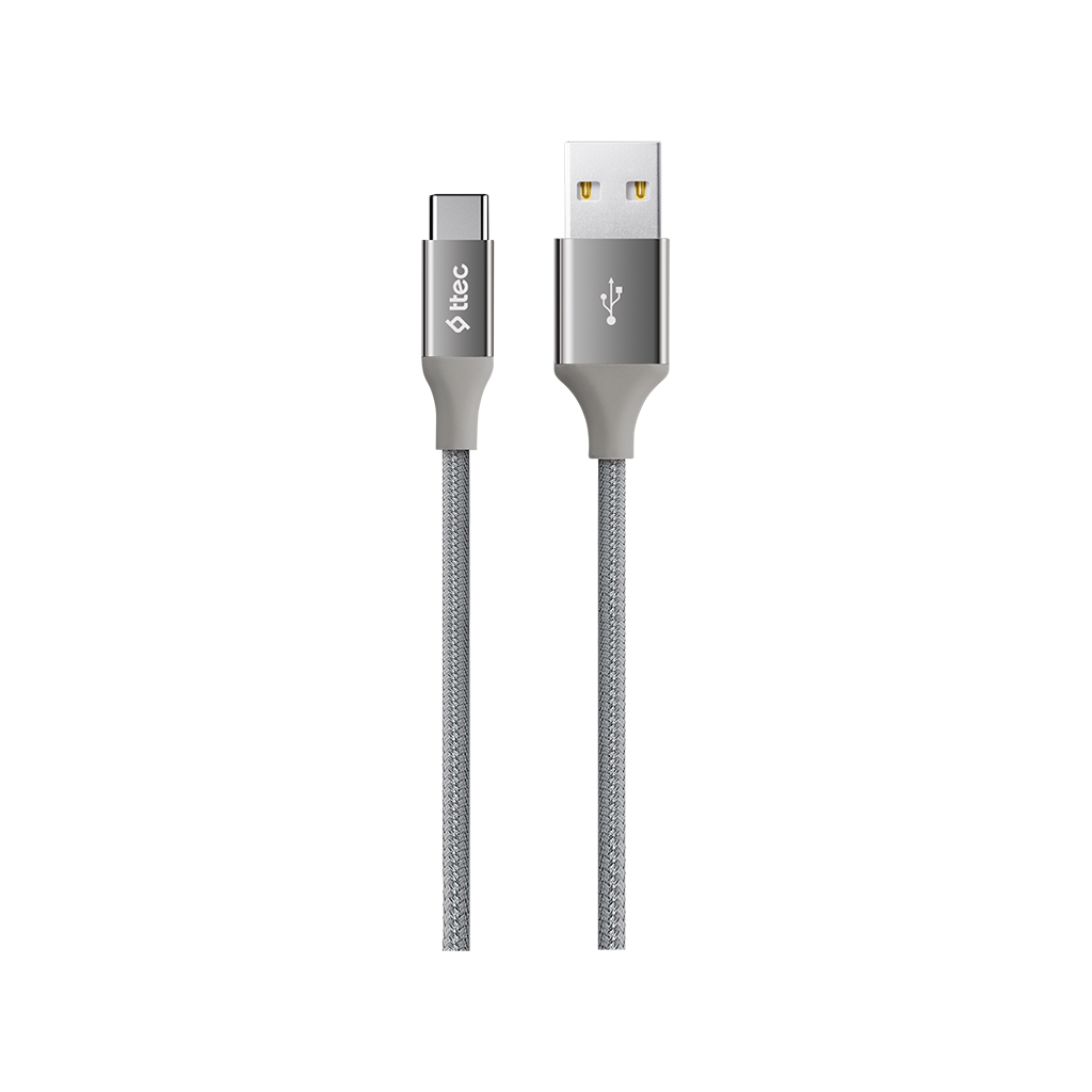 

Кабель USB-USB Type-C, 2А, 1.2 м, серый, TTEC (2DK18UG)