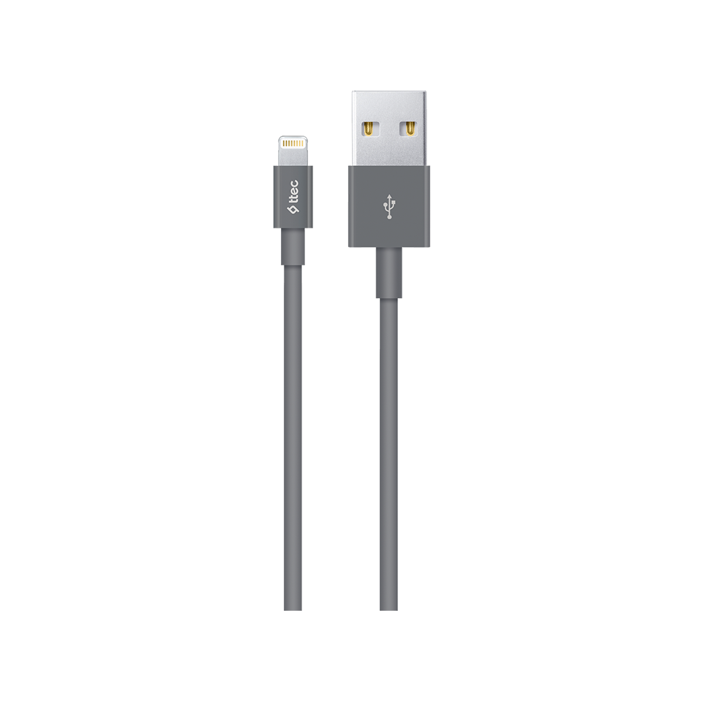 

Дата-кабель USB-Lightning 8-pin, 1 м, серый, TTEC (2DK7508GR)