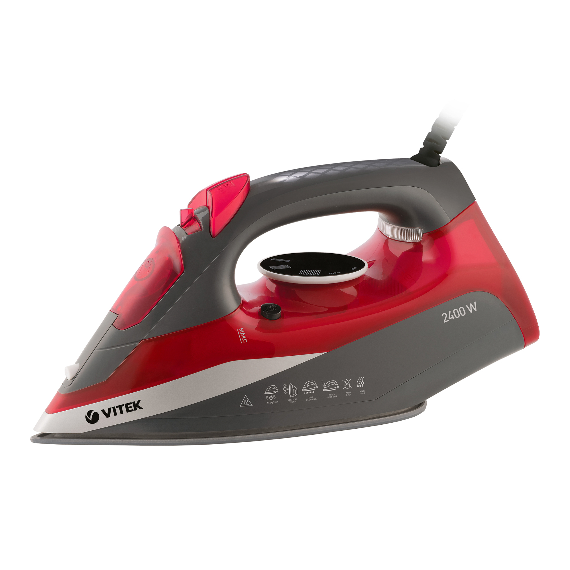 Утюг Vitek VT-8348 2.4 кВт, серый/красный