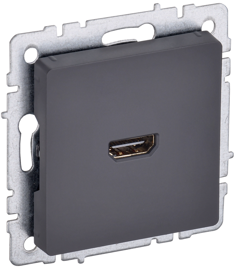 Розетка IEK BRITE РHDMI-0-БрГ 1xHDMI, графит