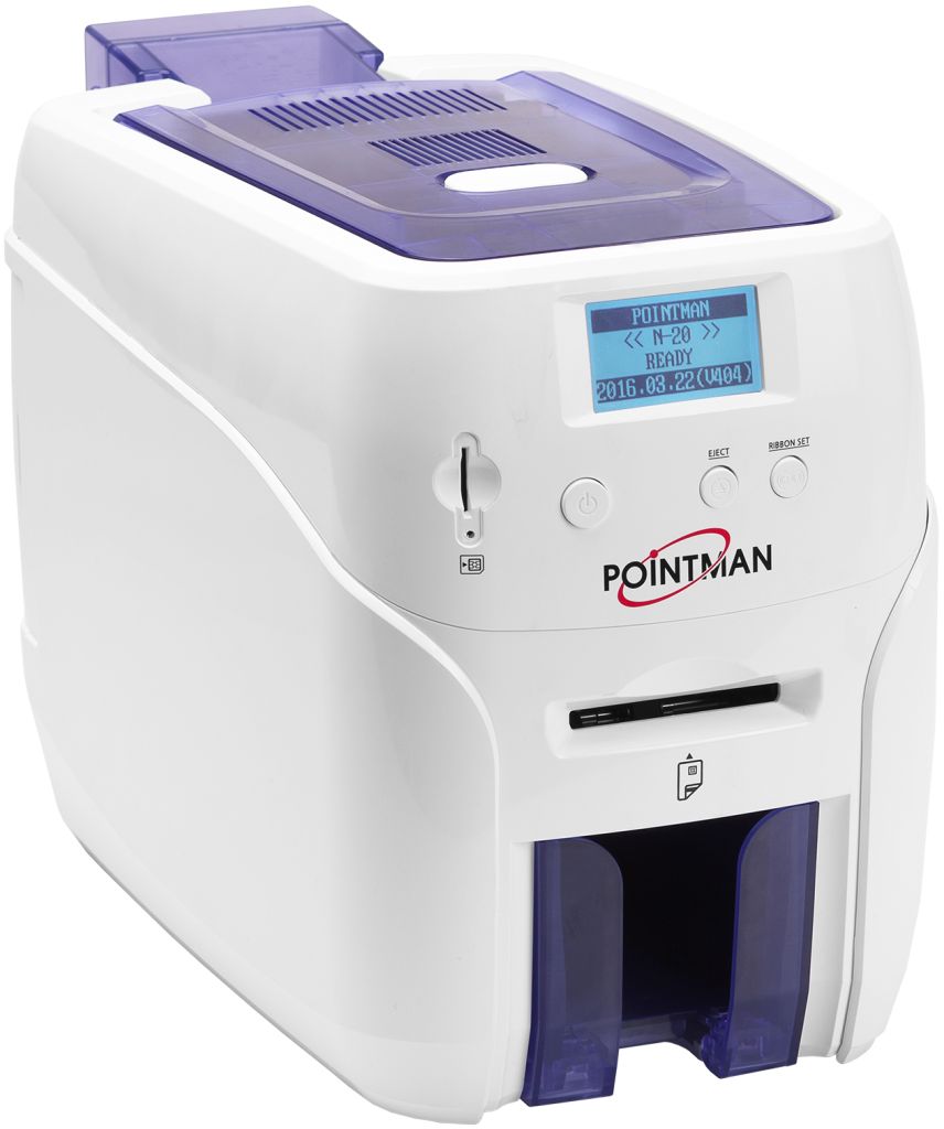 

Карточный принтер Pointman Nuvia N20, двусторонний сублимационный, цветной, RJ-45, USB (N21-0001-00-S), Nuvia N20